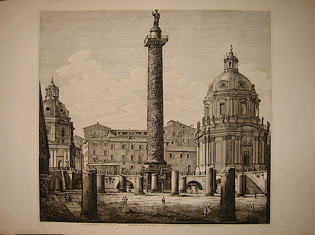 Rossini Luigi (1790-1875) Veduta dello scavo del Foro Trajano fatto in questi ultimi tempi  1823 Roma 